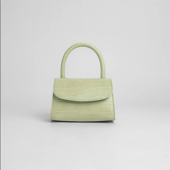 BY FAR Handbags - By Far Mini Sage Green Leather Crossbody Bag